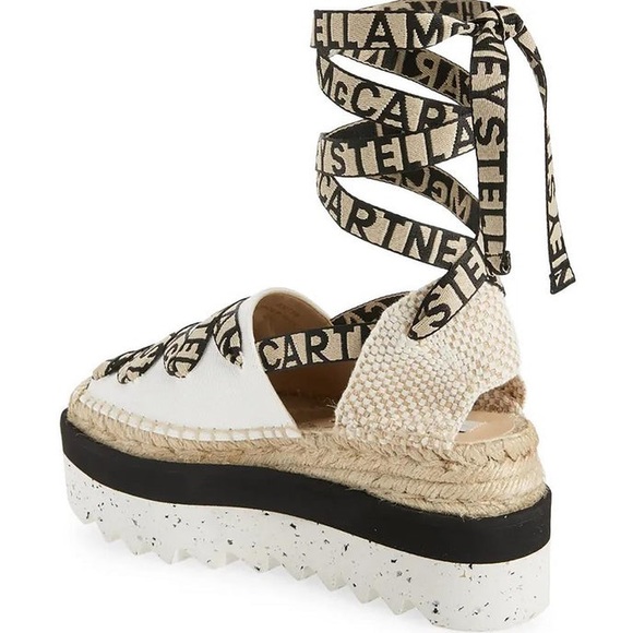 STELLA MCCARTNEY - GAIA CANVAS LACE-UP ESPADRILLES NWT - Picture 2 of 2